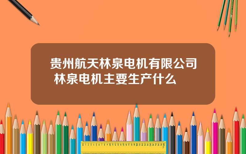 贵州航天林泉电机有限公司 林泉电机主要生产什么